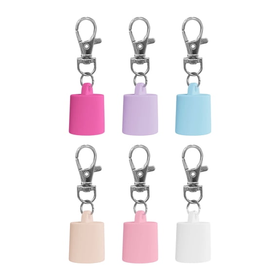6pcs Reusable Lip Gloss Holder Keyrings Portable Carabiner Hook With Metal Multi Brand Compatibility