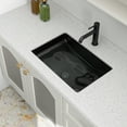 thumbnail image 5 of LOGMEY 21" Black Undermount Ceramic Bathroom Sink with Overflow - Scratch Resistant, Fits 20" Vanity, 1.75" Drain Ready, 5 of 10