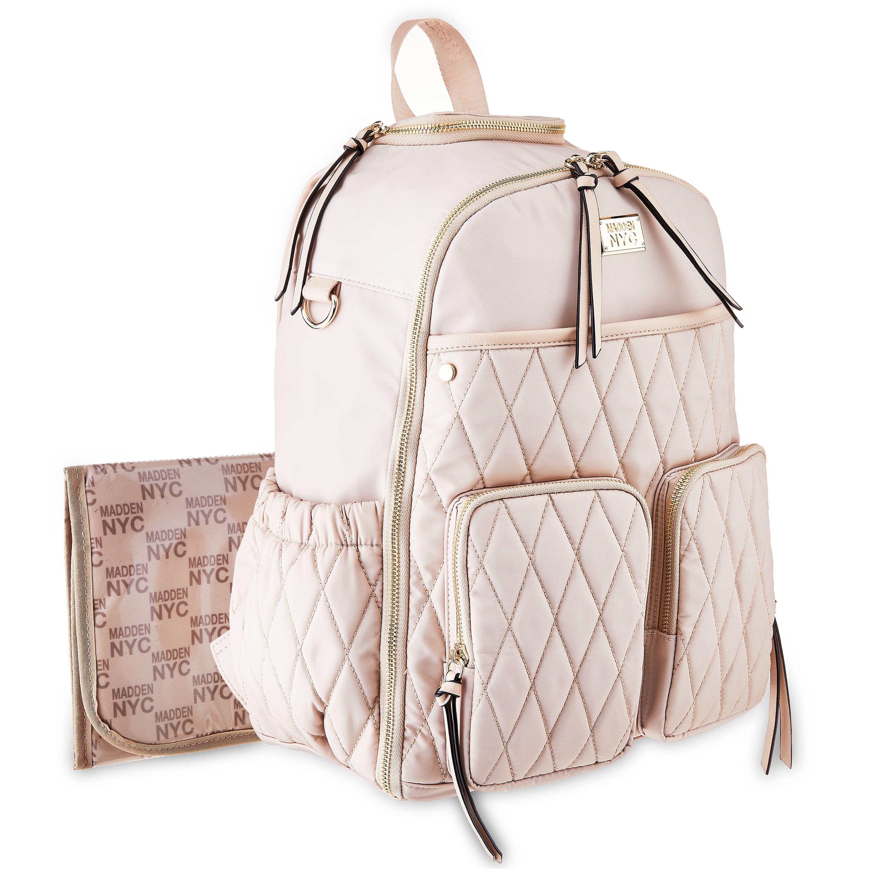 Madden NYC Women's Diaper Backpack Quilted Khaki