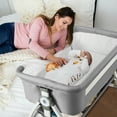 thumbnail image 5 of Foldable Baby Bassinet,5 in 1 Infant Bedside Crib with Changing Table, Storage Basket, Wheels(Gray), 5 of 10