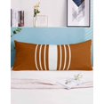 thumbnail image 2 of Burnt Orange White Stripe Body Pillow Covers, Modern Rustic Vertical Striped Soft Bed Throw Pillowcases Breathable Cooling Long Lumbar Body Pillow Sham Cover for Bed Sofa 20''x54'', 2 of 7