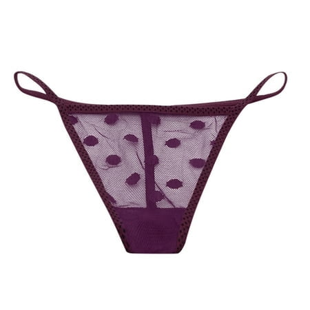 FhsagQ Women's Lingerie Crotchless Transparent Lace Thong for Women's Seamless Solid Color Round Dots Underwear Women Lingerie Fishnet Women Lingerie Dress Slip Purple One Size