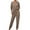 Coffee 2 pieces outfits, variant on Usmixi Holiday 2 Piece Outfits for Women Homewear Sets for Women Plus Size Casual Solid Knitted Long Sleeve Tops and Drawstring Jogger Pant Lounge Matching Sets Pajamas Set up to 60% off
