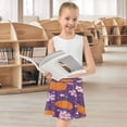 thumbnail image 6 of Girls' Skorts Elastic Waist Skorts with Inner Shorts Athletic Workout Shorts Skirts Orange Pumpkins and Flowers X-Small, 6 of 9