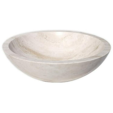 Eden Bath EB_S002WT-P Above Counter White Travertine Bowl Stone Sink