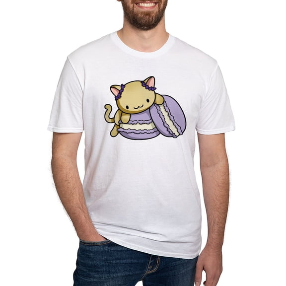 CafePress - Macaron Kitty T Shirt - Fitted T-Shirt, Vintage Fit Soft Cotton Tee