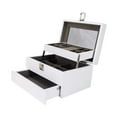 thumbnail image 1 of Caja de joyería Caja de joyería grande Caja de joyería de madera de 3 capas Organizador de joyería de escritorio elegante Soporte de bandeja Caja de Yinane Caja de almacenamiento de joyas, 1 of 8