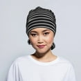 thumbnail image 2 of Gorro de dormir a rayas para mujer, turbante de poliéster, cómodo para pacientes de quimioterapia, para la cabeza, 2 of 8