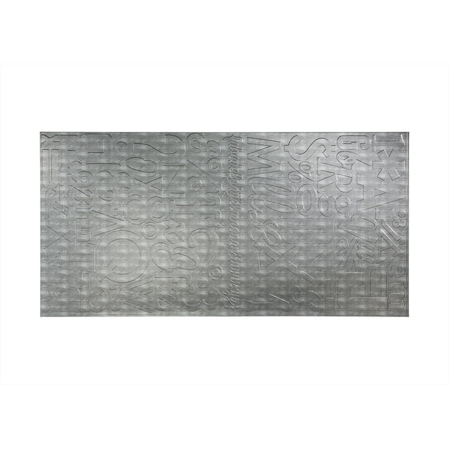 FASÄDE Easy Installation Alphabet Crosshatch Silver Wall Panel (4' x 8' Panel)