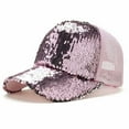 thumbnail image 1 of Shengyu Adjustable Sequin Baseball Cap Sunshade Net Cap for Outdoor Activity pink, 1 of 1