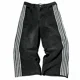 thumbnail image 4 of Pantalones vaqueros holgados a rayas estilo hip hop para hombre y mujer, ropa de calle, estilo harén, estilo Y2K, de tiro alto y pierna ancha, color negro, 4 of 5