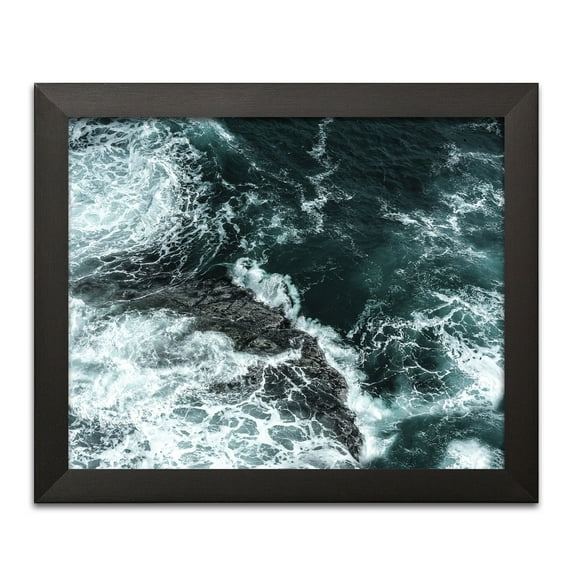 Gango Home Decor Horizontal Waves II by PhotoINC Studio (Ready to Hang); One 18x12in Black Framed Print