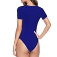thumbnail image 4 of Easygdp Navy Women'S Waist-Cinching Short-Sleeved Onesie, Olastic Onesiet,Snaps At Bottom,Easy To Put On And Take Off - Large, 4 of 9