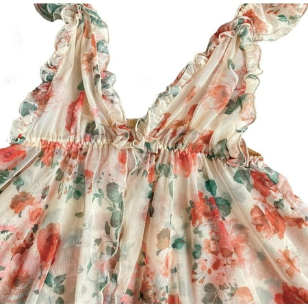 

Cute Floral PrintStraps Short Sets Sleeveless Multicolor Womens Pajama Sets (Women s)