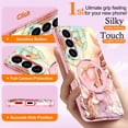 thumbnail image 5 of CASEFIV for Samsung Galaxy S26 Case,[Magnetic Invisible Stand][Military-Grade Drop Protection] Slim Glossy Marble Pattern Back Shockproof Protective Phone Cover,Rose Gold Marble, 5 of 6