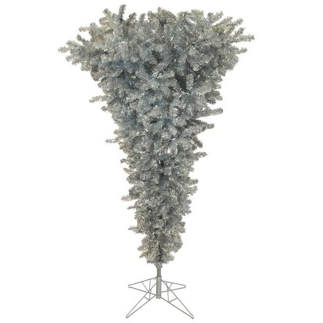 Vickerman A107656LED 5.5 ft. x 38 in. Silver Upside Down Artificial Christmas Tree with 250 Warm White LED Light