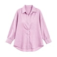 thumbnail image 4 of Odbmxy Shirts for Women Collared Striped Long Sleeve Fall Regular Casual Tie Back Vacation Womens Blouses Button Down, 4 of 9