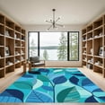 thumbnail image 2 of ODIKA 8'x10' Machine Washable Non-Slip Area Rug, Abstract Teal High Traffic Rug, Blue, 1099347, 2 of 7