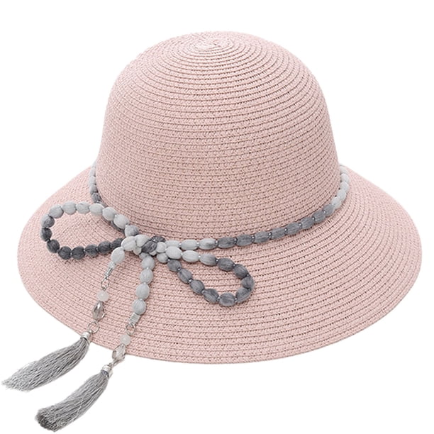 56-58 cm circunferencia del sombrero mujer verano salida playa sombrero de paja ocio anti-ultravioleta sombrero plegable
