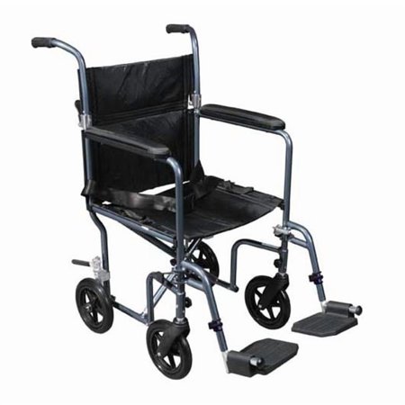 Drive Medical rtlfw19rw-rd Flyweight Lightweight Transport Wheelchair with Removable Wheels