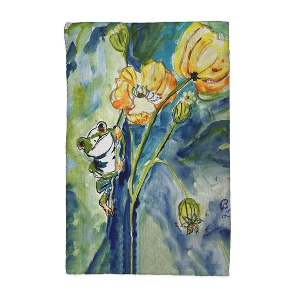 Betsy Drake KT1340 16 x 25 in. Frog & Flower Kitchen Towel