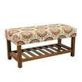 thumbnail image 4 of Banc d'Entrée Rembourré HomePop avec Étagère en Bois, Suzani Orange, 4 of 5