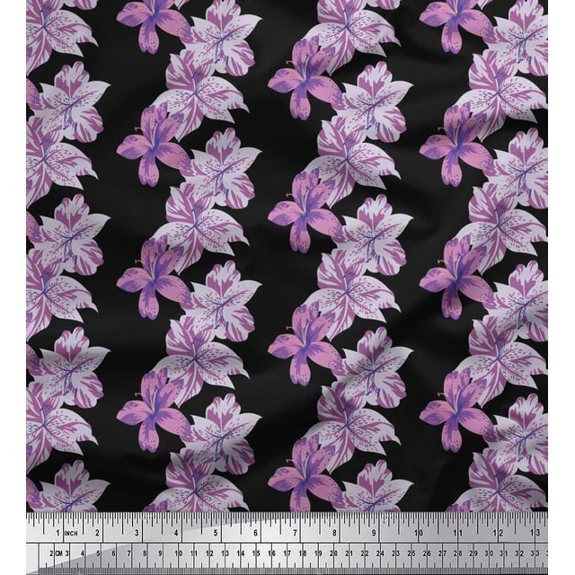 Soimoi Tissu Popeline de Coton Imprimé Floral pour Couture, Largeur 56 Pouces
