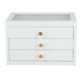 thumbnail image 2 of 3 Layers Wood Jewelry Jewelry Box, Jewelry Display Box Box, Jewelry Organizer Display Case with 3 Drawers for  Bracelet Necklace Storage, Closet  Vanity Decoration, 2 of 7