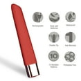 thumbnail image 3 of Edonista Quinn 10-Mode Silicone Bullet Vibrator, Red with Cable, 3 of 5