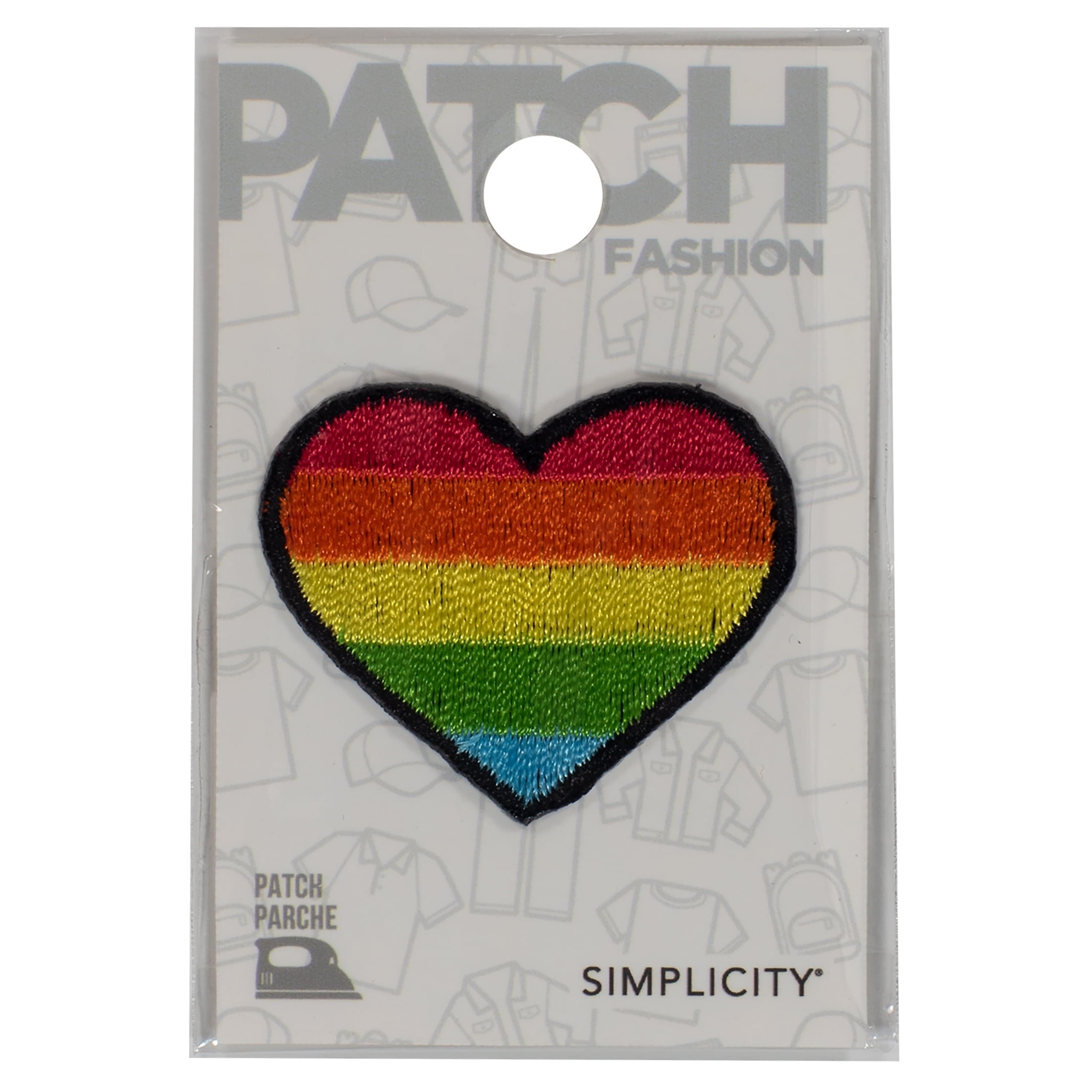 Simplicity Multicolor Polyester Rainbow Heart Fashion Iron-on Applique