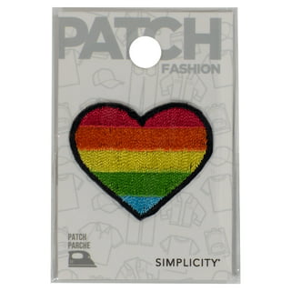 Fashion Culture Growing Heart Embroidered Iron On Patch Applique, Rainbow