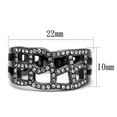 thumbnail image 2 of Luxe Jewelry Designs Women's Light Black Ion Plated Stainless Steel Ring with Black Diamond, 2 of 4