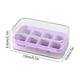 thumbnail image 3 of Caja para hacer hielo con bandeja de hielo cubierta de silicona - Caja casera para hacer cubitos de hielo, 8 compartimentos de liberación fácil, tapa sellada, multiusos para congelar, 3 of 6