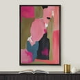 thumbnail image 2 of IDEA4WALL Framed Canvas Print Dark Pink Paint Stroke Landscape Abstract Wall Art Modern Artwork Decor Bohemian Colorful Relax/Zen for Living Room, Bedroom - Black 24"x36", 2 of 5