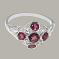 thumbnail image 5 of LBG British Made 10k White Gold ring with Natural Pink Tourmaline & Diamond Womens Statement Ring - 33 size options - Size 11.25, 5 of 6