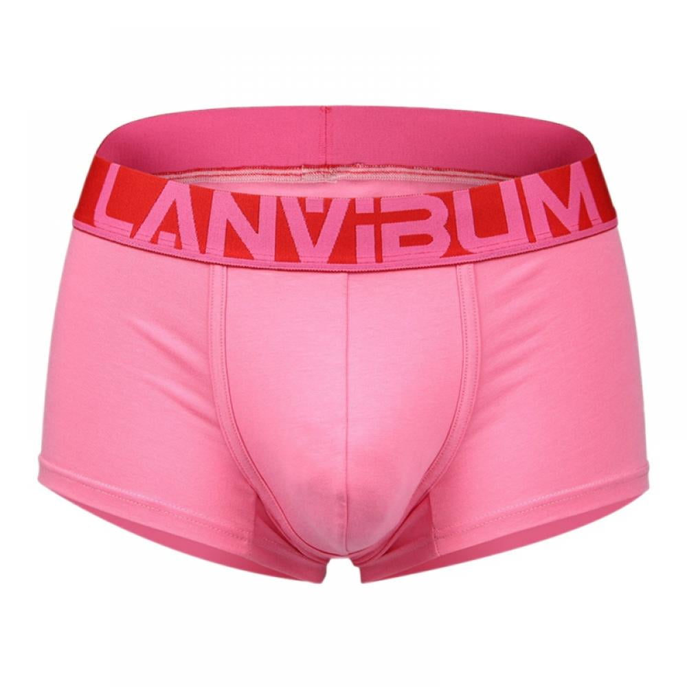 Mens Boxer Briefs Premium Pink Winter Bird Underwear Printed Trunks