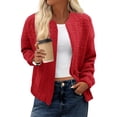 thumbnail image 2 of Spring Fall Women Long Sleeved Zipper Varsity Jacket Casual Bomber Jacket, 2 of 7