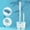 Blue, variant on 100Fens Toilet Bowl Brush Holder Set-2-Pack Bathroom Deep Cleaning Toilet Cleaner with Ventilated Holder Silicone and Bristle Brushes for Toilet Deep Cleaning Aluminum with No-Slip Long Handle Brush