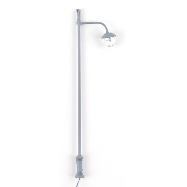 Billuyoard Lámparas de calle de un solo cabezal a escala 1:87, lámpara de diseño de 3V/12V, luz blanca cálida DIY para iluminación de jardín de Artesanía Gris/Blanco cálido Billuyoard HA066578-06