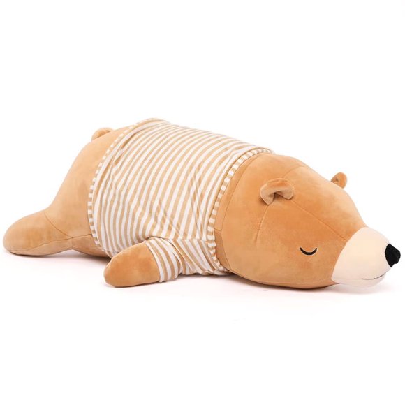 Stuffed Animal Polar Bear Plush Toy 22 Inch Large Sleeping Bear Adorable Squishy Cuddle Pillow Gifts for Kids