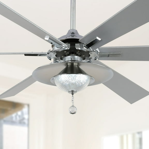 Bella Depot 72" Modern LED Ceiling Fan 6-Speed Reversible Chandelier With Dimmable Light and Remote Control