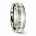 thumbnail image 4 of Two-Tone Titanium Ring Band Wedding Sterling Silver, 4 of 6