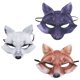 thumbnail image 2 of KAKOWELY 3 máscaras de zorro de media cara, máscara de EVA para disfraz de cosplay, 2 of 5