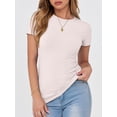 thumbnail image 6 of ANRABESS Womens Short Sleeve Tops Crewneck Ribbed Knit Slim Fit Basic Tee Casual Summer Fitted T Shirt, 6 of 9