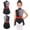 Black, variant on Girls Circus Clown Jumpsuit Sleeveless Rhinestones Decor Patchwork Back Cutout Overlay Romper Red 16