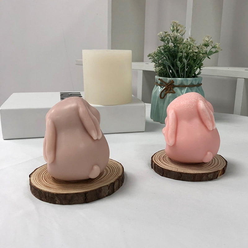 Cute Heart Rabbit Silicone Mold 3D Easter Candle Mould Soap Cake Decorating Tool