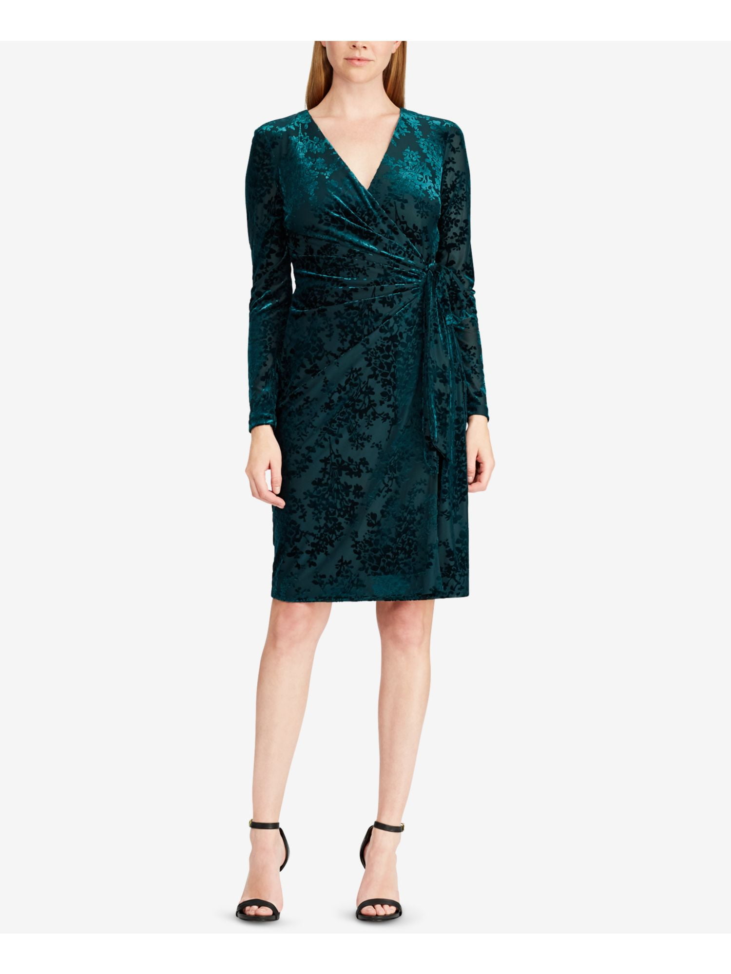 ralph lauren green velvet dress