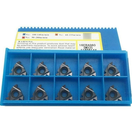 

10pc 16ER AG60 SMX35 Indexable CNC Carbide Threading Inserts For Stainless Steel