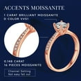 thumbnail image 6 of MomentWish 14K Rose Gold Plated Rings 1Carat Moissanite Engagement Rings for Women,Simulated Diamond Promise Rings Size7.5, 6 of 8