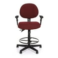 thumbnail image 2 of Extended Use Computer Task Chair w Arms & Drafting Kit (Burgundy), 2 of 2